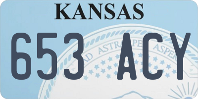 KS license plate 653ACY