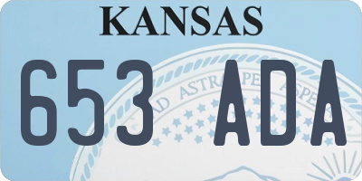 KS license plate 653ADA
