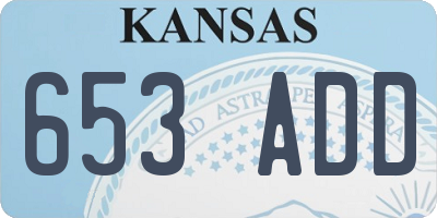 KS license plate 653ADD