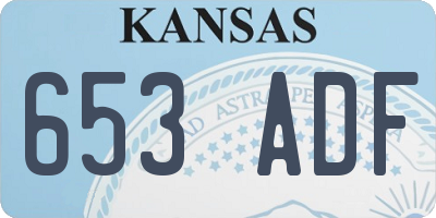KS license plate 653ADF