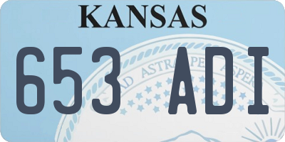 KS license plate 653ADI