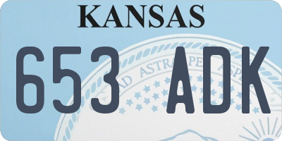 KS license plate 653ADK