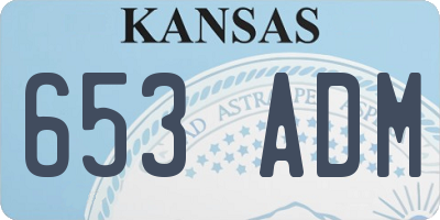KS license plate 653ADM