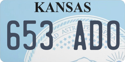 KS license plate 653ADO
