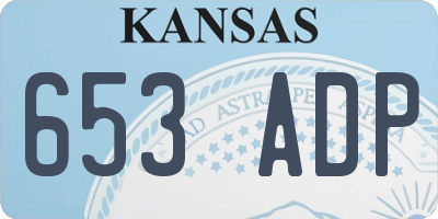 KS license plate 653ADP
