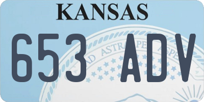 KS license plate 653ADV