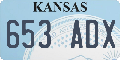 KS license plate 653ADX