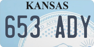 KS license plate 653ADY