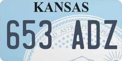 KS license plate 653ADZ