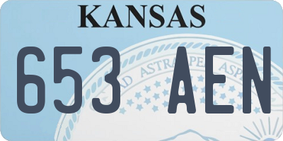 KS license plate 653AEN