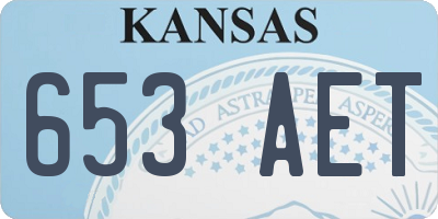 KS license plate 653AET