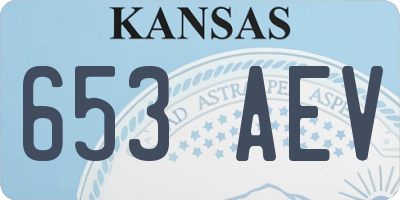 KS license plate 653AEV