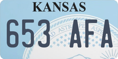 KS license plate 653AFA