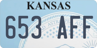 KS license plate 653AFF