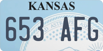KS license plate 653AFG