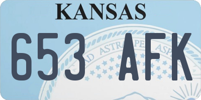 KS license plate 653AFK