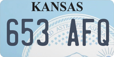 KS license plate 653AFQ