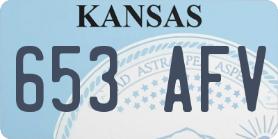 KS license plate 653AFV