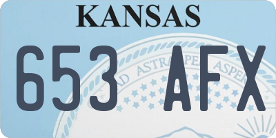 KS license plate 653AFX