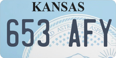 KS license plate 653AFY
