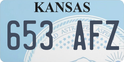 KS license plate 653AFZ