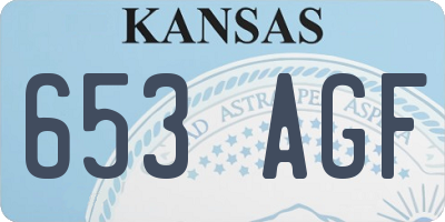 KS license plate 653AGF