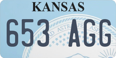 KS license plate 653AGG