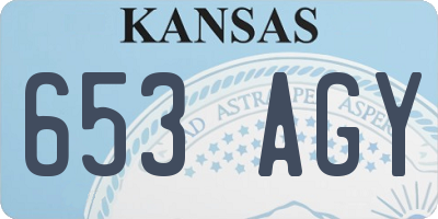 KS license plate 653AGY