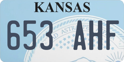 KS license plate 653AHF