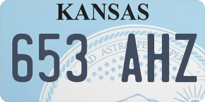 KS license plate 653AHZ