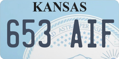KS license plate 653AIF