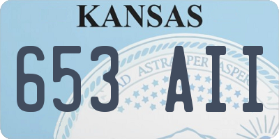 KS license plate 653AII
