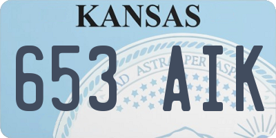 KS license plate 653AIK