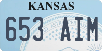 KS license plate 653AIM