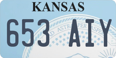 KS license plate 653AIY