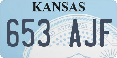 KS license plate 653AJF