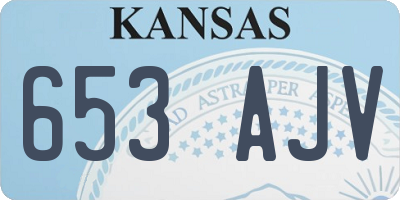 KS license plate 653AJV