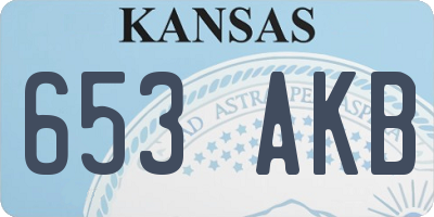 KS license plate 653AKB