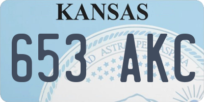 KS license plate 653AKC