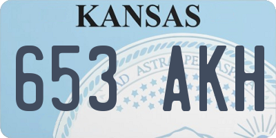 KS license plate 653AKH