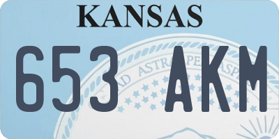 KS license plate 653AKM