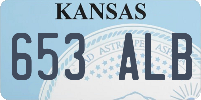 KS license plate 653ALB