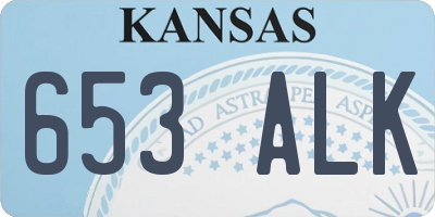 KS license plate 653ALK