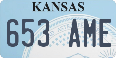 KS license plate 653AME