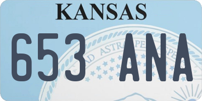 KS license plate 653ANA