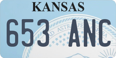 KS license plate 653ANC