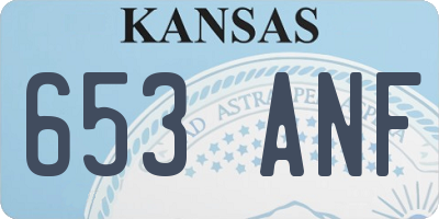 KS license plate 653ANF