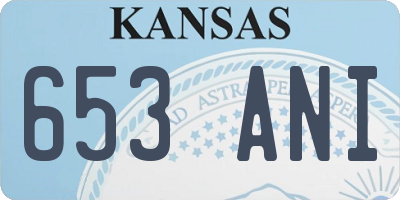 KS license plate 653ANI