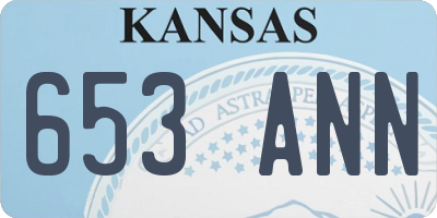 KS license plate 653ANN