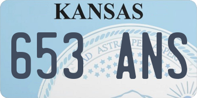 KS license plate 653ANS